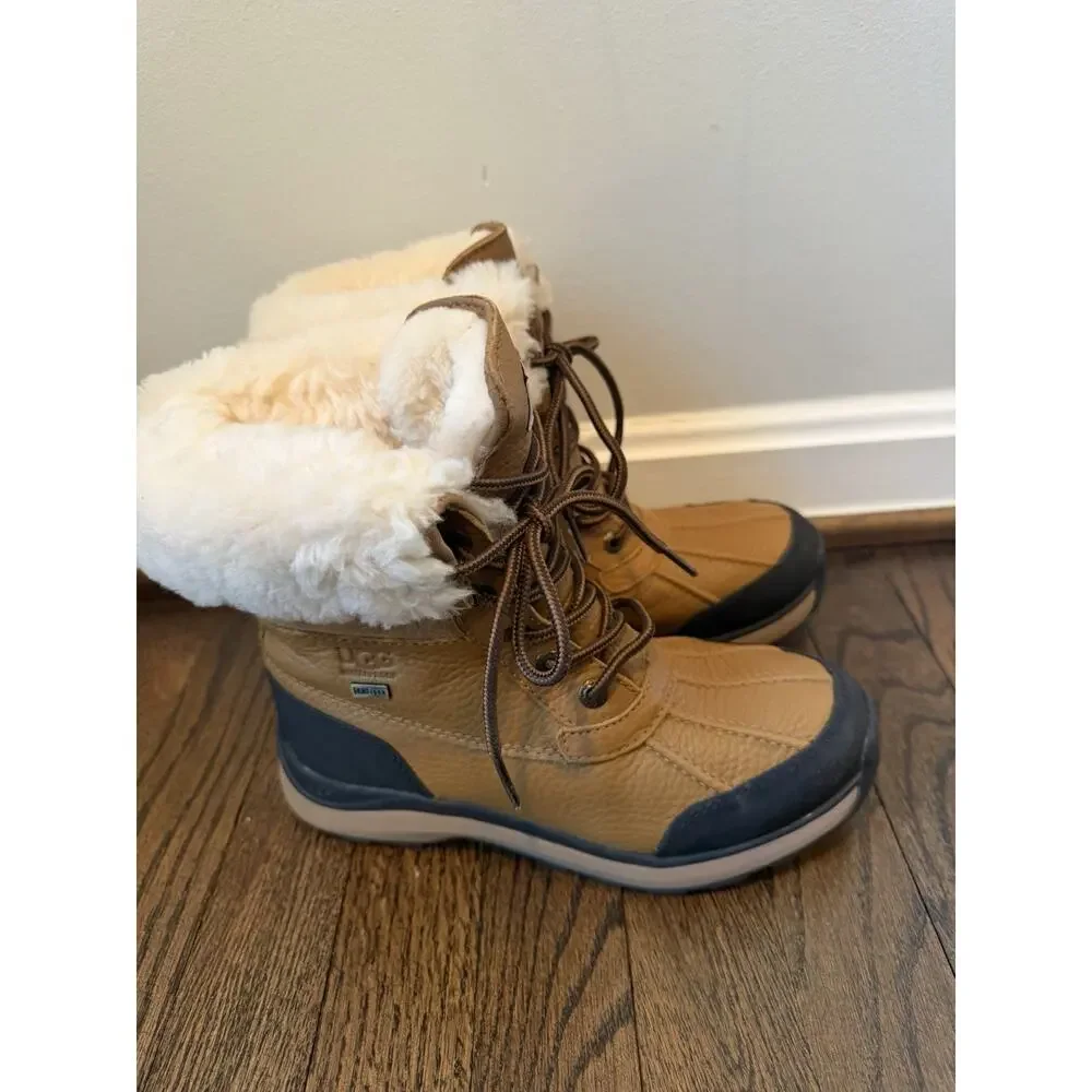 UGG Women's Adirondack III Short Chestnut Leather Wateproof Boots Sz 6 NEW $250